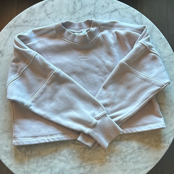 Adidas mauve light pink cropped sweatshirt size small - Picture 2 of 7